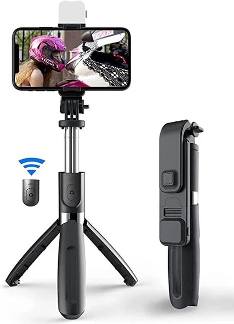 Wireless 4 in 1 Selfie Stick Tripod with Light & Bluetooth Remote