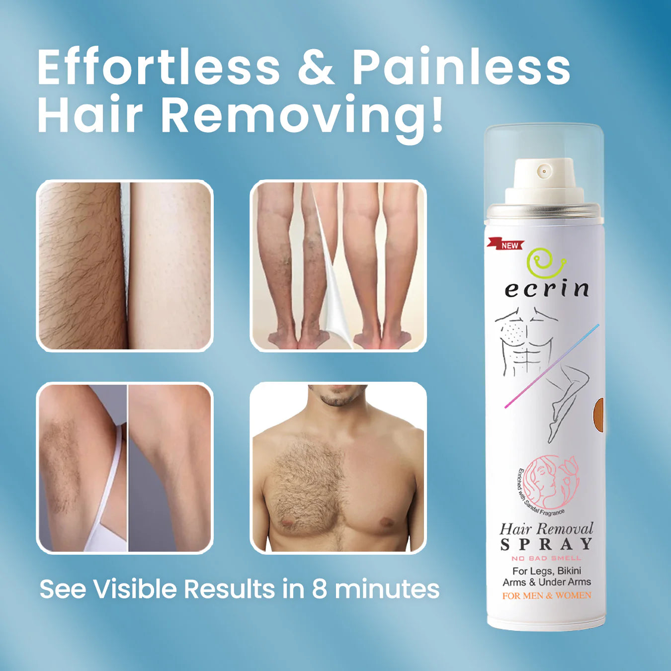 Ecrin Hair Removal Foaming Spray 200ml – Advanced Formula