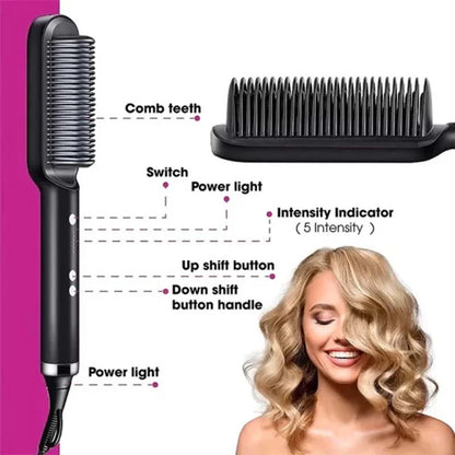 Electric Hair Straightening Comb – Fast Heating & Anti-Scald